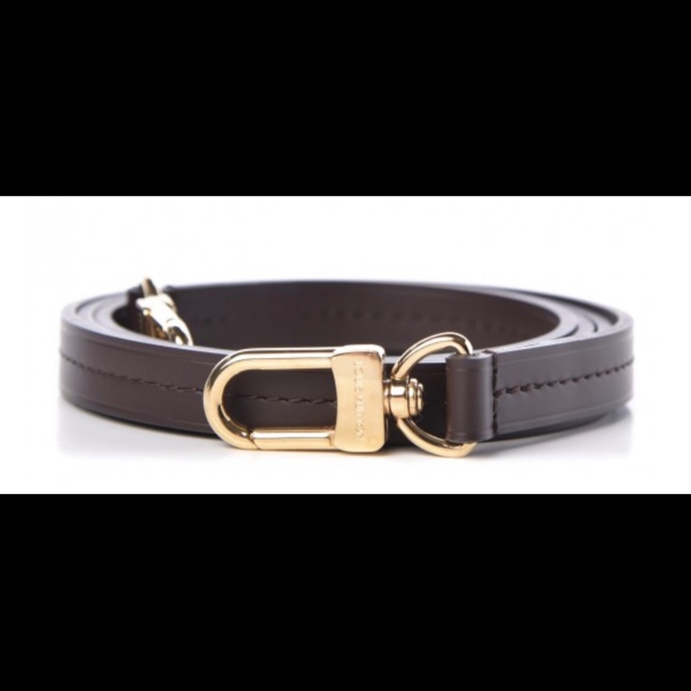 LOUIS VUITTON EBENE CALFSKIN CROISETTE BANDOULIERE SHOULDER STRAP